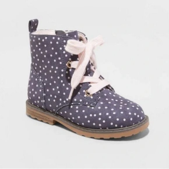 Cat & Jack Shoes Toddler Giovanna Laceup Zipper Combat Boots